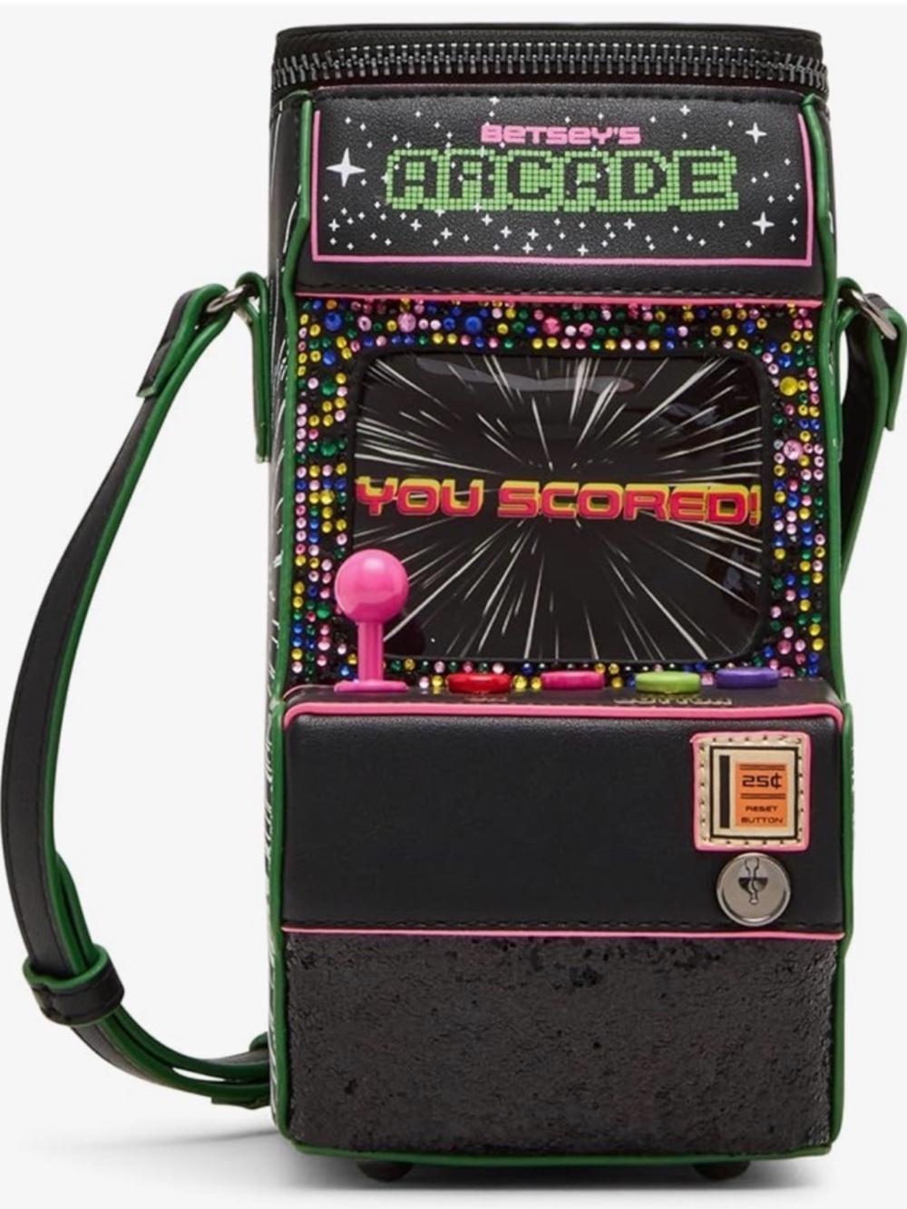 NWT Betsey Johnson Scored Arcade Novelty Crossbody Bag